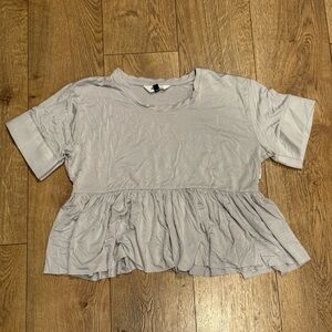 Kids From Zion Light Gray Peplum Top